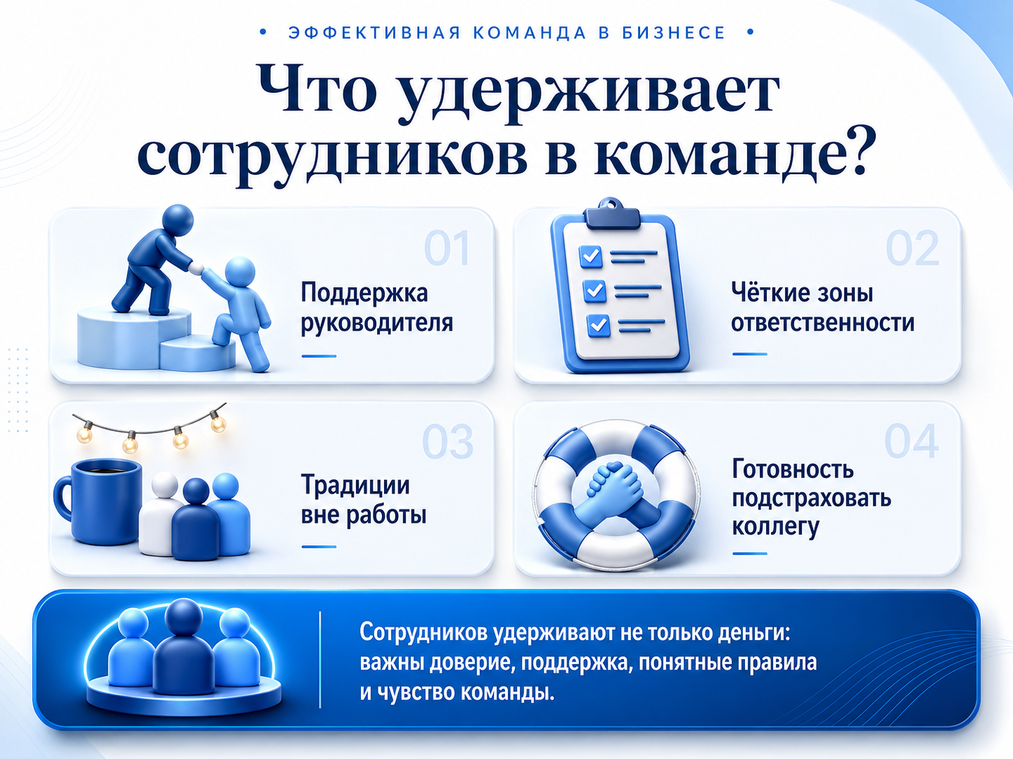 Что удерживает сотрудников в команде Что удерживает сотрудников в команде