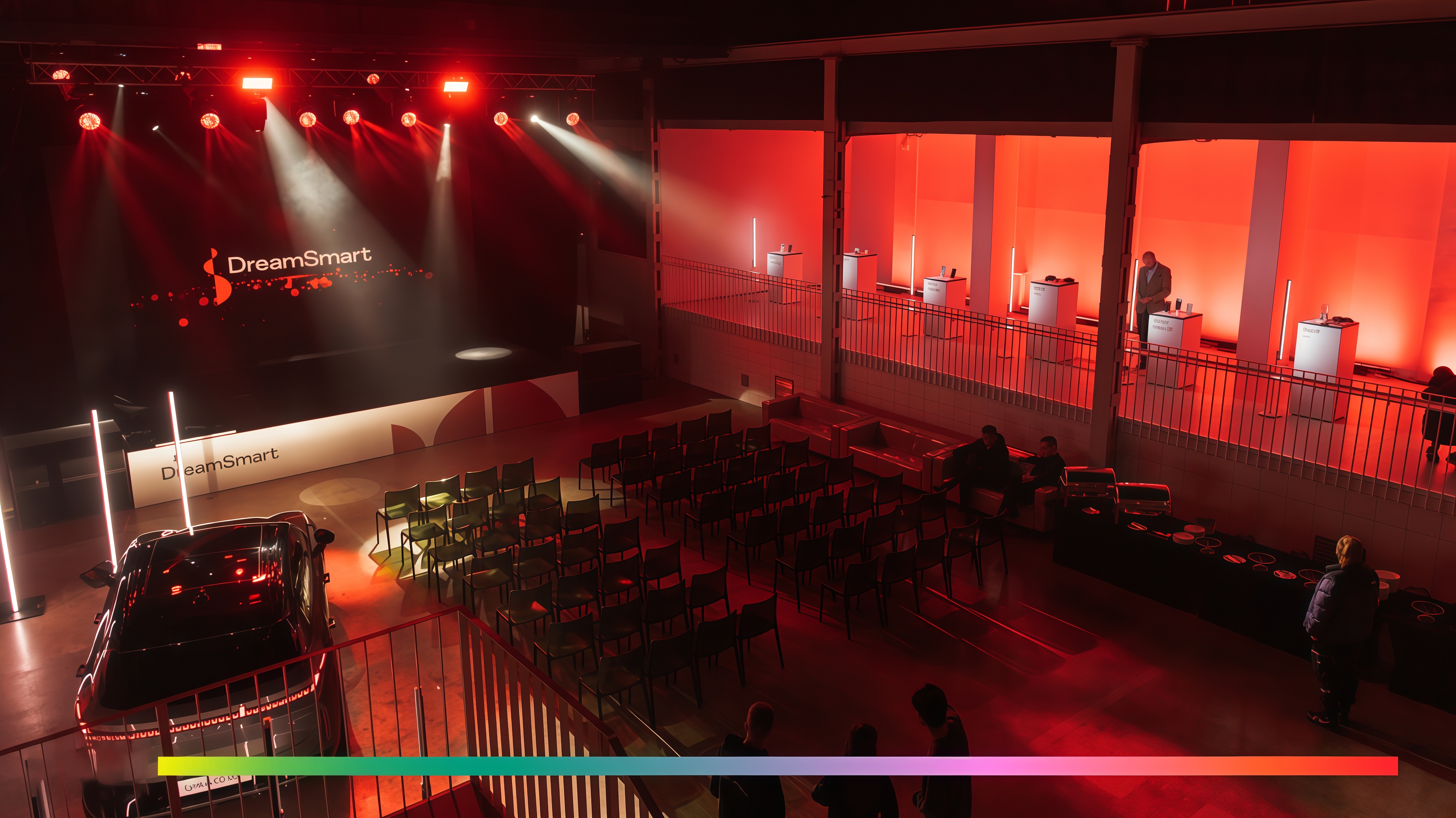 Мероприятие в пространстве, где используется мобильная LED-подсветка в качестве декора Мероприятие в пространстве, где используется мобильная LED-подсветка в качестве декора