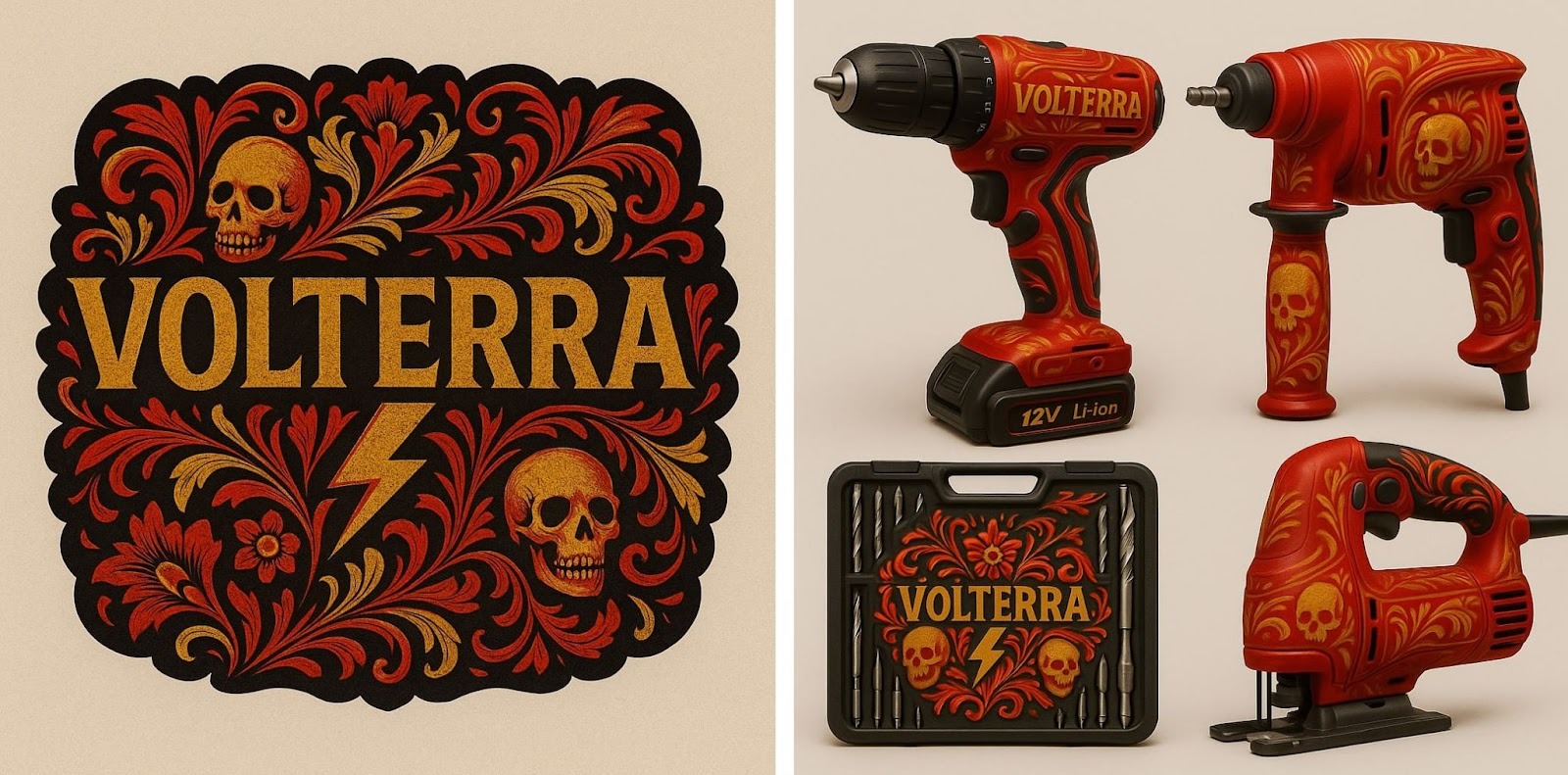 Инструмент с хохломой Инструмент с хохломой