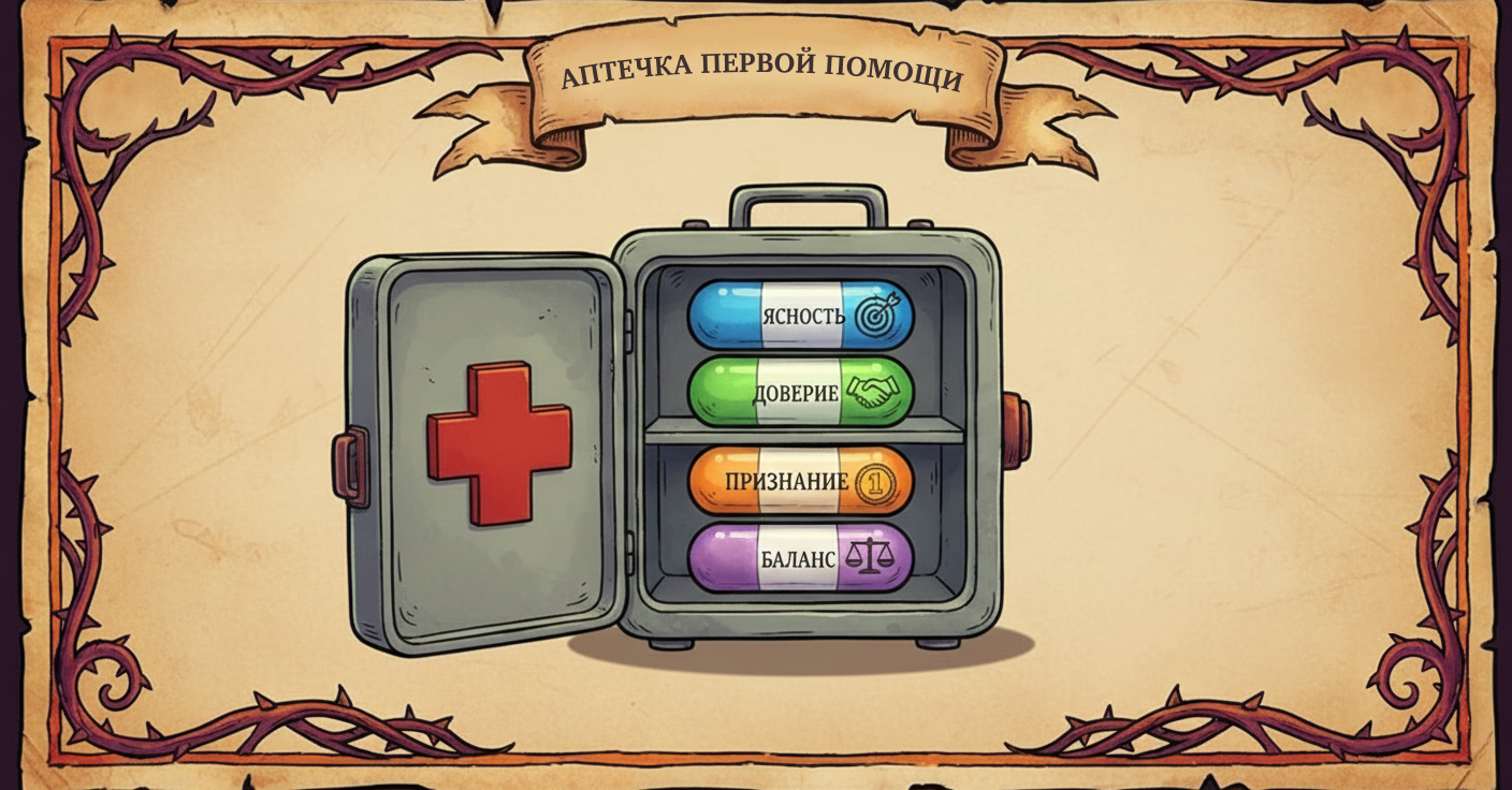 Аптечка первой помощи: 4 «витамина» для здорового климата в коллективе Аптечка первой помощи: 4 «витамина» для здорового климата в коллективе