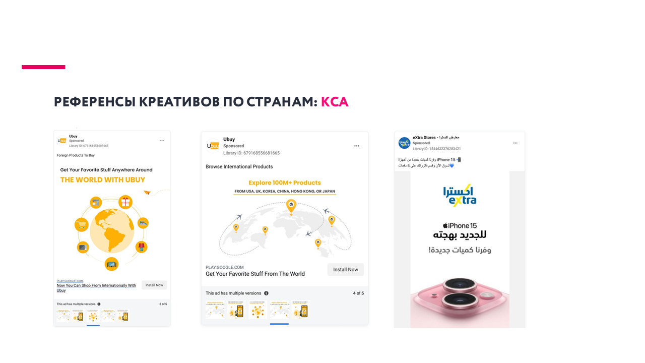 Реверансы креативов по странам 3